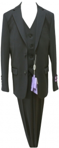 BOYS 3PC. SUITS STRECH FABRIC (BLACK)